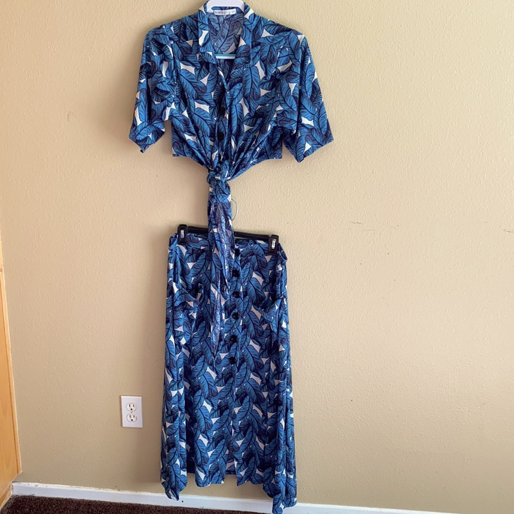 Crop top and maxi skirt